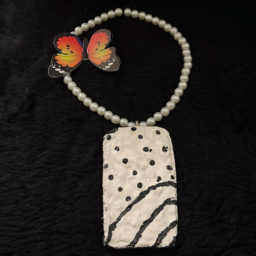 Faux Pearl & Stretchy One of a Kind Handmade Bohemian Necklace